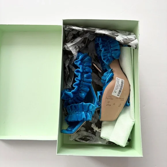 Off White allen curtain velvet ruffle sandals - Picture 6 of 13